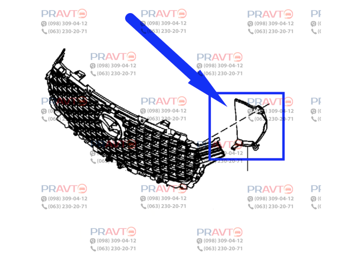 Заглушка решетки радиатора правая Mazda VA40-50-1U1, VC85501U1