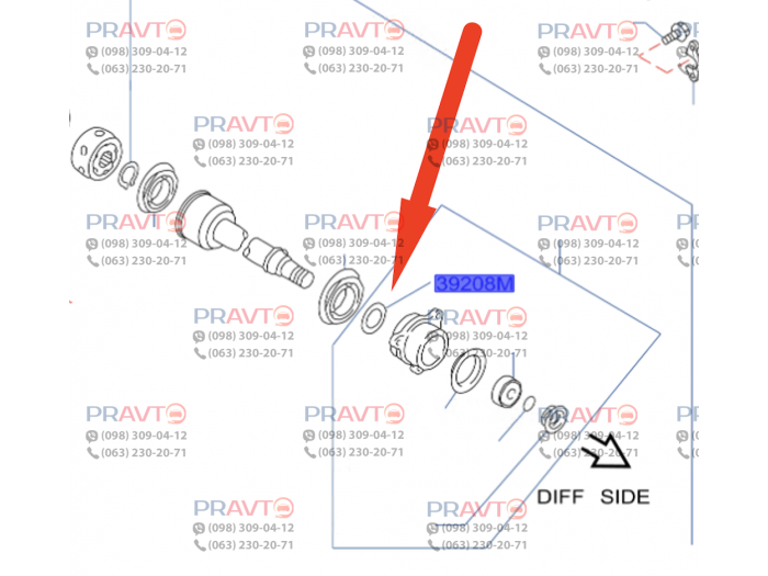 Сальник подвесного подшипника правой полуоси Nissan Pathfinder R52 (2012-2022)