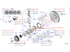Коленвал двигателя для Nissan Rogue T32 (2014-2020), Nissan X-TRAIL T32 (2014-2020), Nissan Altima L33 (2012-2018)