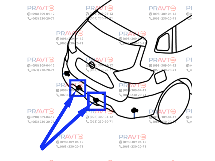 Кронштейн (обойма) заднего центрального парктроника для Nissan X-Trail T32 (2014–2017)