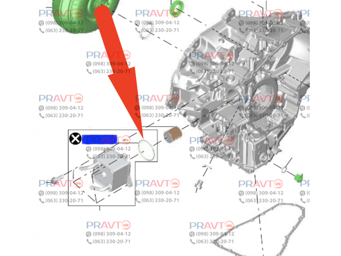 Кольцо теплообменника под фильтр тонкой очистки вариатора Nissan Rogue T33 (2021-2027), JF022E