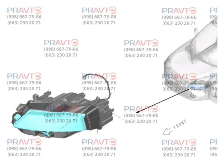 Фара передняя нижняя левая для Nissan Rogue T33 (2020-2027)